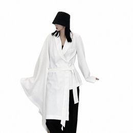 2021 spring Autumn Korean style persality Elegant hem design suit men casual loose solid Colour suit for men M-XL T6Hi#
