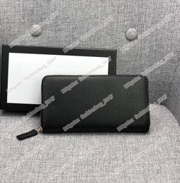 Men Women Designer Purse Top Quality Real Leather Credit Card Holder Letter Clutch Handbag Long Square Wallet Zipper Standard Wallets With Box