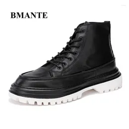 Uomo per scarpe Bmante 503 Stivaletti alti in vera pelle casual Sneakers Design Platform Lace-Up Zip Winter Platm