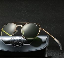 Sunglasses With Case Aviation AO Men Designer Sun Glasses For Male American Army Military Optical Glass Lens Carton9422185