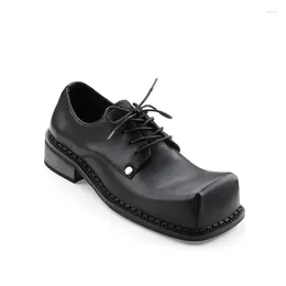 Casual Shoes Eye Catching ! Super Big Square Toe Peculiar Men's Oxfords Ruffian Street Corner Young Guy Special Derby