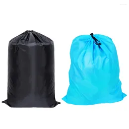 Laundry Bags Polyester Extra Large Size Bag Solid Color Drawstring Heavy Duty Clothes Washing Home Storage