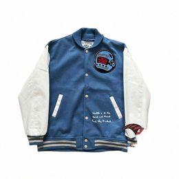 blue Boys Club Woollen Baseball Coat Jacket Women Men Best Quality Embroidery Clothing G8ri#