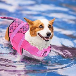 1pc Shark Mermaid Pet Swimsuit, Life Jacket, Swim Clothes, Dog Summer Costume, Bathing Suit Clothes