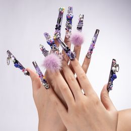 heta originalverk nagel falska naglar falska naglar mycket vackra fantastiska kulomi snidstil fantastiska konstverk