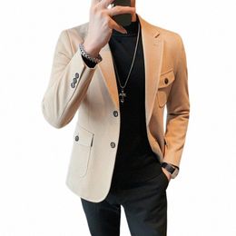 high Quality Korean Slim Fit Blazer Jackets Men Clothing Simple Busin Formal Wear Casual Suit Coats High Quality Tuxedos 4XL F4N8#