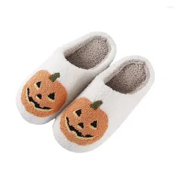 Slippers Pumpkin Halloween Women Men Soft Plush Cozy Indoor Fuzzy Winter Home Footwear House Shoes Fashion For Gift