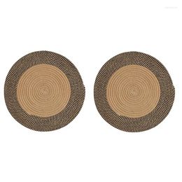 Carpets Promotion! 2X Japanese Style Woven Carpet Jute Round Floor Mat Simple Coffee Table Mats Bedroom Living Room Sofa Rugs(S)