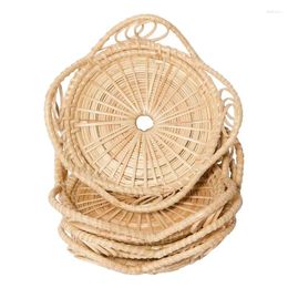 Table Mats Handmade Rattan Coasters And Cold Drink Holders Home Decorative For Kitchen Bedroom Living Room Coffee 4 Pack