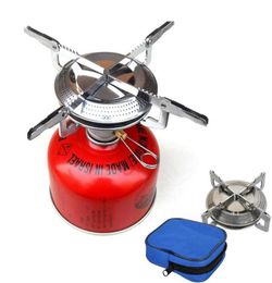 New Portable Outdoor Picnic Gas Stove Foldable Wild Dish Camping Mini Steel Stove Case 42927306398365