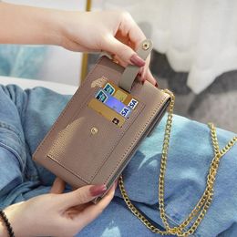 Shoulder Bags 2024 Women Leather Fashion Phone Messenger Chains Simple Hasp Money Coin Purse Big Capacity Card Wallet