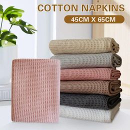 Table Napkin Cotton Waffle Weave Napkins Absorbent Teatowel Reusable Durable Practical Cloth Dinner Dish Towel Kitchen Household Linen