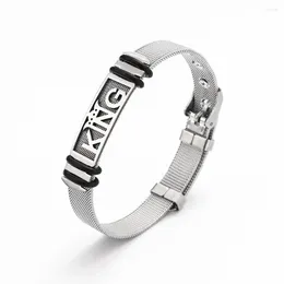 Bangle Trend Stainless Steel Letter KING Bracelet Charming Men's Fashion Jewellery Accessories Party Valentine's Day Gift