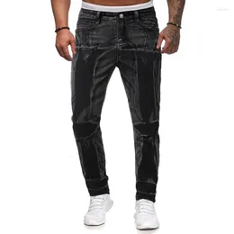 Men's Jeans 2024 Black Designer Slim Fit Pants Korean Fashion Street Dress Retro Japanese Style Christmas Gift