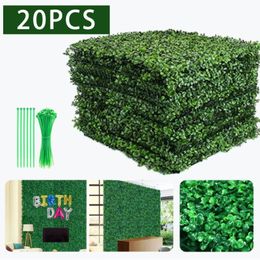 Artificial Plants Grass Wall Backdrop Decoration Boxwood Hedge Panels for Indoor Outdoor Home Garden Balcony Decor Wedding Party 240323