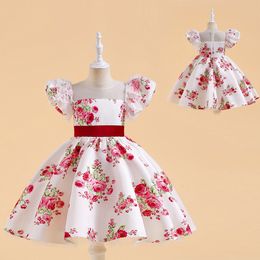 Beauty White Jewel Girl's Birthday/Party Dresses Girl's Pageant Dresses Flower Girl Dresses Girls Everyday Skirts Kids' Wear SZ 2-10 D327235