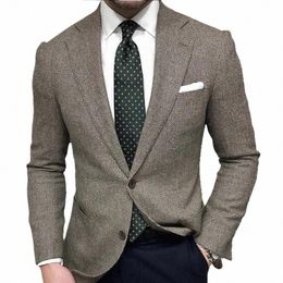 man Jackets and American 1 Butt Slim Wedding Groomsmen Custom Dres Tom Brown Suit Men's Blaser Blazers for Mens Ternos Full P4xh#