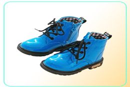 Em crianças sapatos meninas meninos esportes couro do plutônio rendas até tênis altos menina sapatos de bebê esporte outono inverno shoes9548055