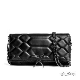 Zadig Voltaire Bag 7A Pochette Rock Swing Your Wings Bag Womens Tote Handbag Shoulder Man Genuine Leather Wing Chain Luxury Fashion Clutch Flap Bags 8227