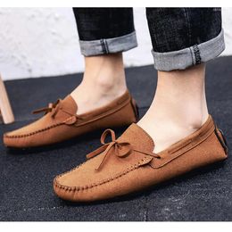 Casual Shoes Fashion Loafers Mens Soft Comfortable Slip-on Flat Brand Male Footwear Black Blue Plus Size 45 D026