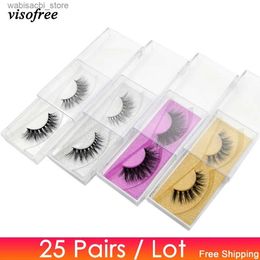 False Eyelashes Visofree 25 pairs/lot Mink Eyelashes Full Volume Stunning 3D Mink Lashes Handmade Full Strip Lashes maquillage makeup Eye lashes24327