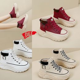 Positive Resistant High top shoes spring and autumn vintage womens shoes thick soled small white shoes leisure sports board shoes GAI 35-40