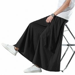 2021 Japon hakama harajuku kimo artı boyut rahat geniş pantolon erkekler giyim Çin tarzı hanfu tang takım elbise erkek giyim A0WF#