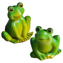 Garden Decorations Micro Landscape Frog Ornaments Resin Sculptures Animal Figurine Decors Shaped Adornments