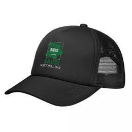 Ball Caps Men Women Saudi National Day Trucker Cap Hip-Hop Mesh Baseball Polyester Arabia Sun Hat Adjustable Racing Summer