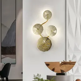 Wall Lamp Modern Lights Lotus Leaf Lamps Decoration Creative Living Room Background Bedroom Indoor Light Fixtures