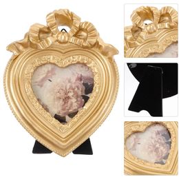 Frames European Heart-shaped Resin Po Frame Table Hanging Wall Wedding Ornaments Picture Desk Retro Vintage