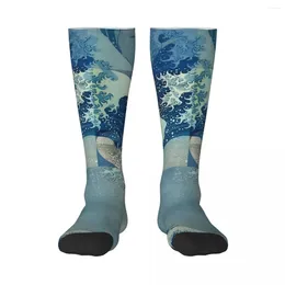 Women Socks Hokusai Meets Fibonacci Golden Ratio For Adult Stockings Funny Good Breathability Colour Contrast Graphic Compression