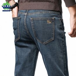 nuova primavera estate Cott Jeans uomo sottile classico retrò pantaloni di jeans dritti pantaloni elasticizzati per uomo marchio di abbigliamento Plus Size 40 M7MT #