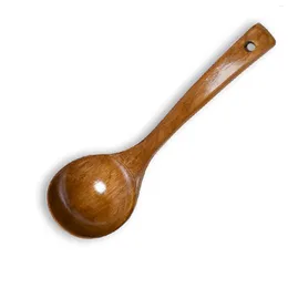 Spoons Large Wooden Round Lightweight Multi-Purpose For Soup Cooking Mixing Stirrer