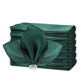 50 Pcs Satin Table Napkins 12x12inches Square Dinner Washable Soft for Wedding Birthday Parties Decoration 240321