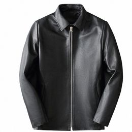 men Clothing Genuine Cowhide Leather Jacket Mens Motorcycle Suit Retro Clothes Autumn Coat Male Chaqueta Hombre PY098 T1ED#
