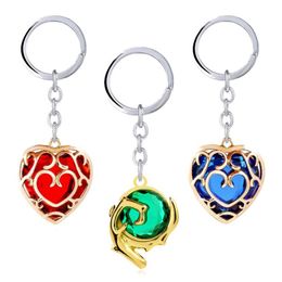 Keychains Game The Legend Of Zelda Keychain Heart Crystal Keyrings Metal Pendant Chaveiro Key Chain Men Jewellery Llaveros265Y