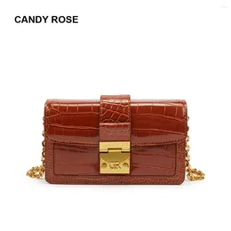 Shoulder Bags CandyRose Designer Ladies Handbag 2024 Fashion Crocodile Pattern Leather Temperament Messenger Bag Hand Carry