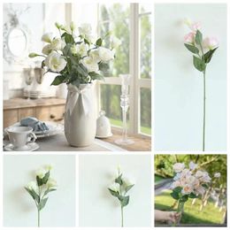 Decorative Flowers 70cm 4 Heads Platycodon Long Stem Silk Flower Grandiflorum Realistic Artificial El