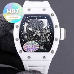 Designer Luxury RM Wrist Watch Mens Mechanical Watch Minority Ceramic Female White Sapphire Hollowed Out Full-automatic Swiss Movement Wristwatches
