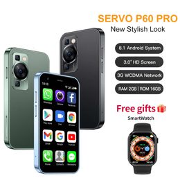 SERVO P60 Pro 3G NET Mini Smartphone Android OS 2 SIM Card Standby 3.0'' HD Screen Dual Camera Intelligence Mobile Phone Type-c