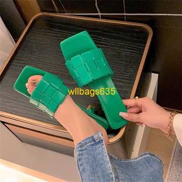 Lido Mule Sandals Botteg Veneta Slippers She Is the New 2024 Bk Slippers Womens Summer Outwear Thin High Heels Square Toe Open Toe Sandals Knitt have logo HBL7