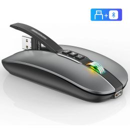 Mice Original FMOUSE M113 Mouse 2.4G Slim Mouse with USB Receiver Wireless Bluetooth 5.1 Dual Mode 2400 DPI Mute Desktop Return