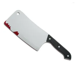 Decorative Flowers Bloody Cleaver Fake Knifes Realistic Kitchen Prop For Halloween Prank Toys Stage Props