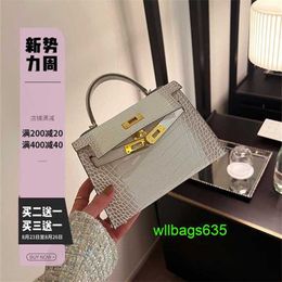 Ky Tote Bags Trusted Luxury Leather Handbag Racechoice Bag White Mini Crossbody Bag Womens Versatile Advanced Crocodile Pattern Cowhide Han have logo HBGS