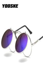 Retro Steam Punk Sunglasses Round Metal Frames Steampunk Sun Glasses Women Men Brand Designer tage Eyewear UV4002021676