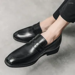 Casual Shoes Male Formal Footwear Men Loafers Patent Leather Black Slip On High Quality Wedding Party