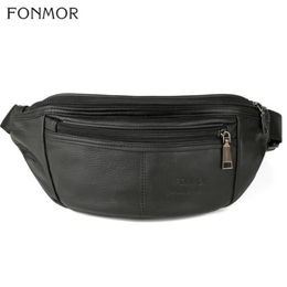 Waist Bags Fonmor Womens Antitheft Bag Fanny Pack Genuine Leather Belt Purse Small Phone Key Black Men Packs Unisex222w