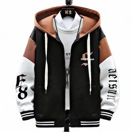 new 2024 Spring Autumn Men's Windbreaker Casual Hooded Baseball Jacket Hip-Hop Streetwear Loose Coat Large Size 4XL Top Clothing V4FS#
