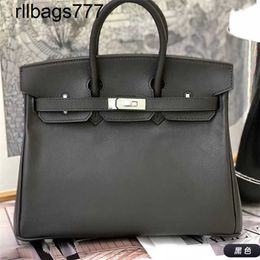 2024 Genuine Leather Handbag Bk Sw Layer Calfskin Fashion One Shoulder Handheld Commuter Casual Buckle Style Women's Tote Bags